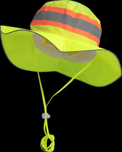 Ironwear 1271-L Booney Hat with Adjustable Neck Strap, Lime Green