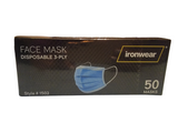 Ironwear Ear Loops Disposable 3 Layer Face Mask 50 Pack