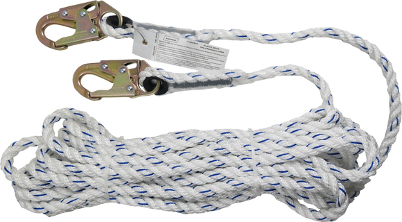 Ironwear 2979-50 White/Blue Premium Polyester Blend Vertical Lifeline With 50 Ft