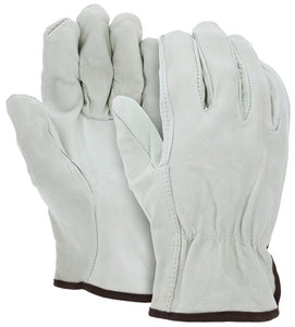 MCR Safety 32013 Leather Drivers Work Gloves CV Grade Grain Cow Straight Thumb