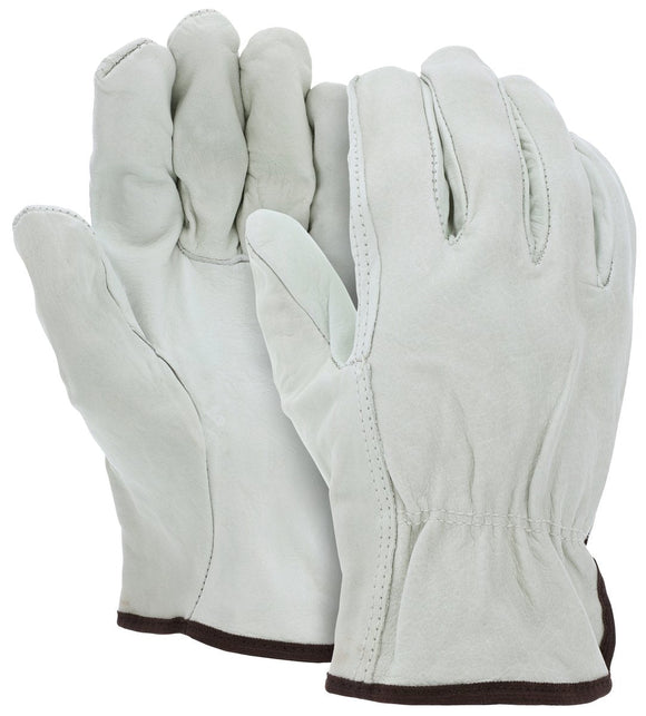MCR Safety 32013 Leather Drivers Work Gloves CV Grade Grain Cow Straight Thumb