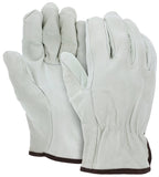 MCR Safety 32013 Leather Drivers Work Gloves CV Grade Grain Cow Straight Thumb