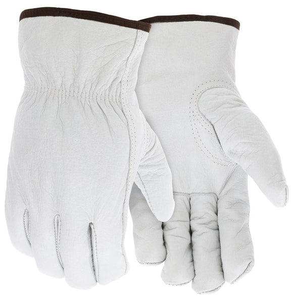 MCR Safety 3313T Leather Drivers Insulated Work Gloves Buffalo Grain with Shirre