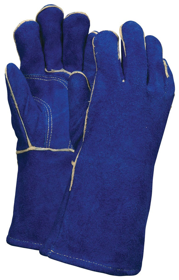 MCR Safety 4501 Welder glove, Blue Economy shoulder split leather, full sock jer