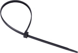 8" l, 11/64" W, Black Plastic Cable Tie, Pk 100