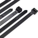 8" l, 11/64 Heavy Duty Zip Ties For Heavy Duty Cables Black 100/Pk