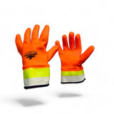MCR Oil Hauler Double Dipped Pvc Work Gloves Hi-Visibility Orange, 6 Pairs