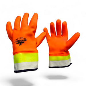 MCR 6410SCHV Oil Hauler Double Dipped Work Gloves Hi-Visibility Orange, 12 Pairs