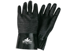 6932 Black Jack Series Black Neoprene Coated Work Gloves Multi-Dipped Etched Rou