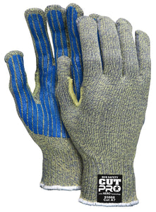 MCR Safety 93868 Cut Pro PVC Striped Palm Cut Resistant Work Gloves