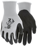 MCR Safety 9673 NXGA Work Gloves 13 Gauge Gray Nylon Black Nitrile Foam Coate