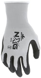 12 Pairs of MCR Safety 9673 NXG Work Gloves 13 Gauge Gray Nylon Black Nitrile Fo