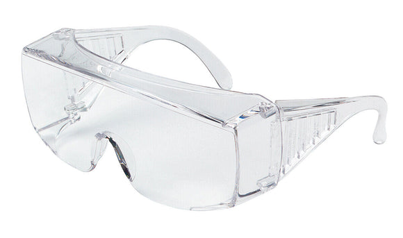 MCR Safety 9800XLD Safety Glasses with Clear Uncoated Lens Larger Design for Ove