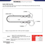 Palmer Safety AC72408 Anchor Cable Cross Arm 6 FT.