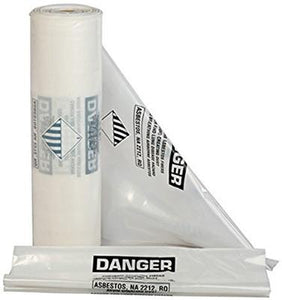 36" X 60" Clear ACM Printed Asbestos Disposal Bags 6 Mils