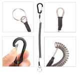 6 Coiled Lanyards Safety Rope Retractable Tether With Carabiner