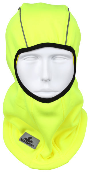 MCR Safety Polyester Fleece Lined Balaclava Fluorescent Lime With Reflective Bin