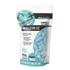 Radians FP70BG50  Resistor 32 Disposable Foam Earplug 50 Pair Bag