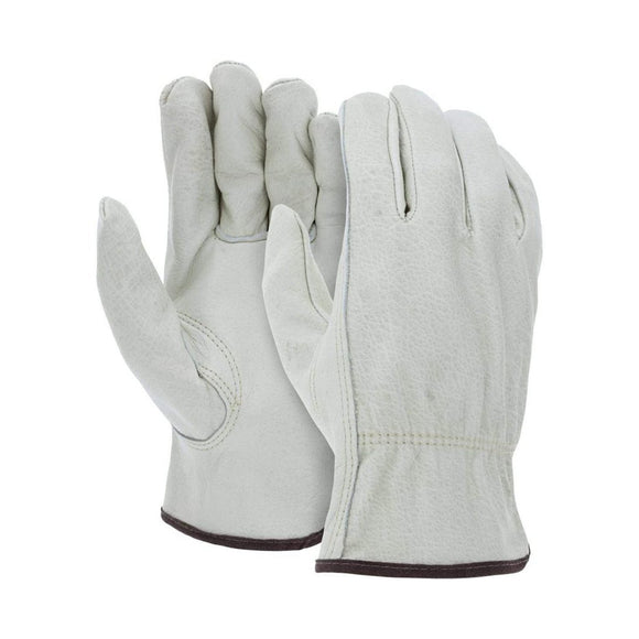 Palmer Safety G8834 Natural Soft Leather Driver Work Glove Grain Keystone Thumb