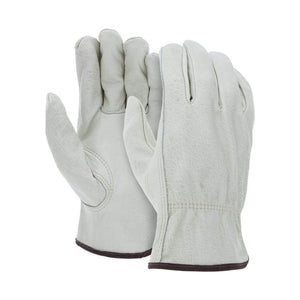 1 Dozen Palmer Safety G8834 Natural Soft Leather Driver Work Glove Grain Keyston