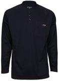 MCR H1N Flame Resistant (FR) Work Shirt Long Sleeve Henley Shirt 100% Cotton