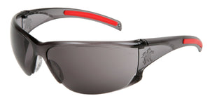 MCR Safety HK112 HK1 Series Gray Safety Glasses with Gray Lens Soft, Secure TPR