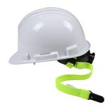 6 Pack Of Hi-Vis Green Elasticated Hard Hat Safety Lanyard With Clamp