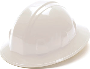 12-Pyramex SL Series Full Brim Hard Hat HP24110 White Full Brim Style 4-Point Ra