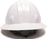 12-Pyramex SL Series Full Brim Hard Hat HP24110 White Full Brim Style 4-Point Ra