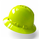 Case of 12 Pyramex HP54131V Ridgeline Full Brim Hard Hat, Vented, Hi-Vis Lime