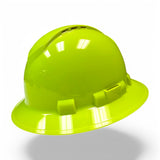 Case of 12 Pyramex HP54131V Ridgeline Full Brim Hard Hat, Vented, Hi-Vis Lime