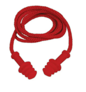 IHP400R Medium Reusable Earplugs with Red Nylon Cord, 100 Pairs, 100PK