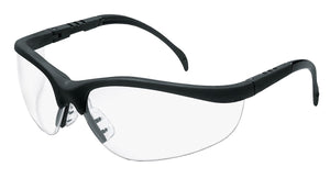 MCR Safety KD110 Klondike KD1 Series Black Safety Glasses with Clear Lenses Adju