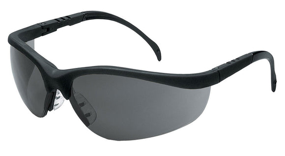 MCR Safety KD112 Klondike KD1 Series Black Safety Glasses with Gray Lenses Adjus