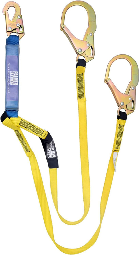 Palmer Safety L112211 Lanyard 6 FT.  with Internal Shock Absorber, Rebar Hooks,