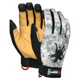 MCR MD100 Mechanics Gloves Synthetic Grain Deerskin Digital Camo Fabric Back