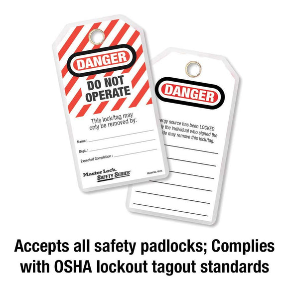 Master Lock 497A Lockout Tagout Tags, Laminated Do Not Operate, Osha Compliant,