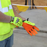 MCR PD4900 Predator Mechanics Gloves Hi-Visibility Cut Resistant Work Gloves