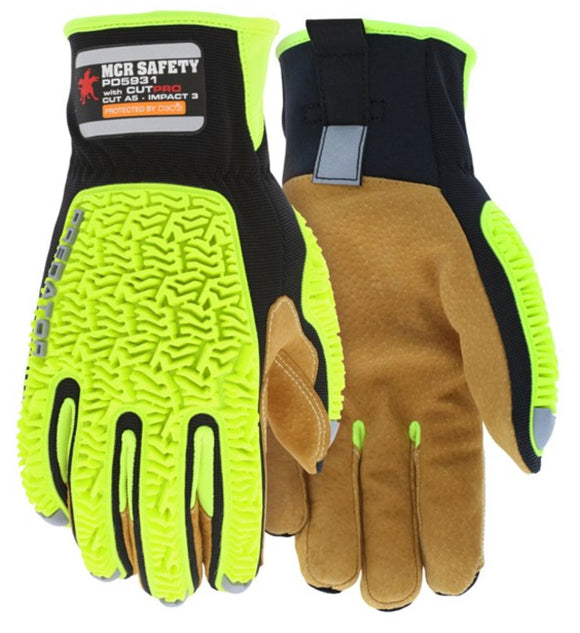 MCR Safety PD5931 Predator® Impact Mechanics Glove Sasquatc Leather Palm
