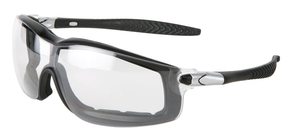 MCR Safety RT110AF RT1 Series Foam Lined Safety Glasses Clear Anti-Fog Lens Adju