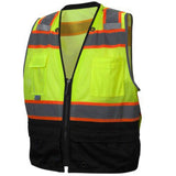 Pyramex RVZ4410B Type R-Class 2 Hi-Vis Lime Safety Vest with Black Bottom