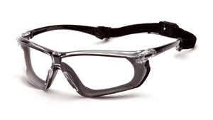 Pyramex CROSSOVR SBG10610DT Clear H2X Anti-Fog Lens with Black and Gray Frame