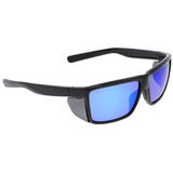 Pair MCR SAFETY Swagger SR218BZ Black Safety Glasses Blue Diamond Mirror Polariz