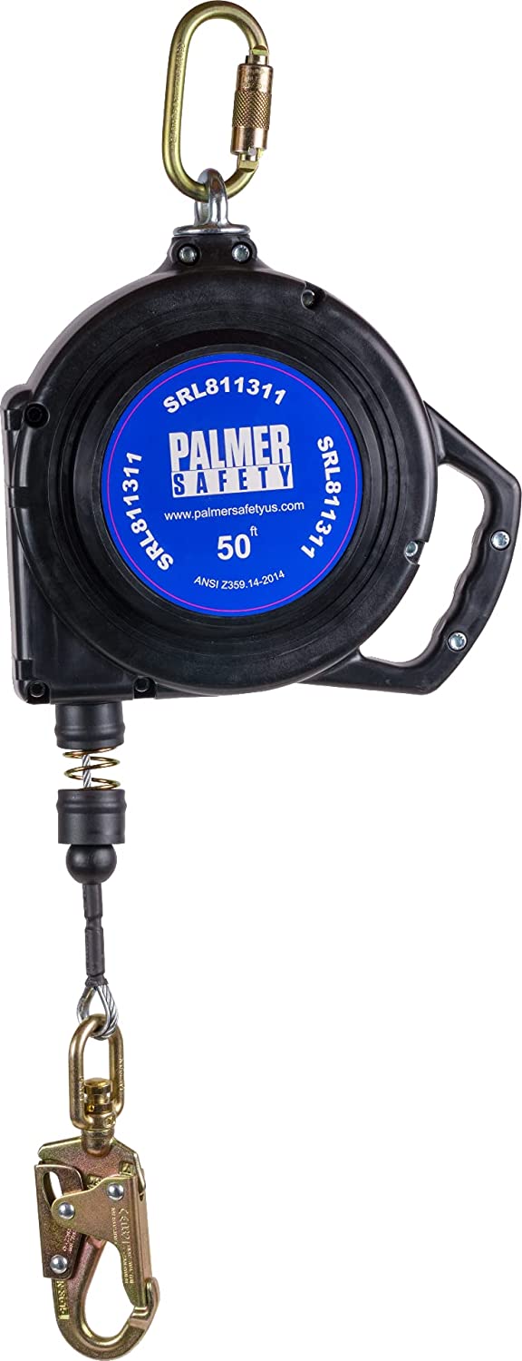 Palmer Safety SRD 50 FT. Self-Retracting Lifeline SRL Device Swivel Top Galvaniz