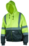 MCR Safety SSCL3LZ Class 3 Polyester Lime/Black Hoodie Zipper Front and Attached