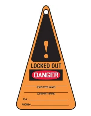 Triangle Safety Tag: Locked Out 25/Pack