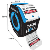 100 "Danger Barricade TAG" Tags by-The-Roll, OSHA Compliant Tags, 6.25" x 3" x 0.01