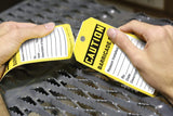 100 Pack "Caution Barricade TAG" 100 Tags by-The-Roll, OSHA Compliant Tags