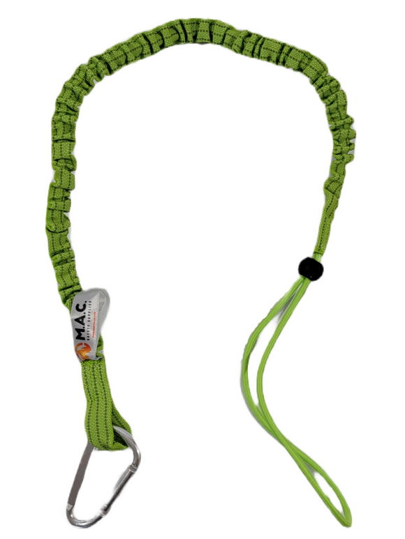 Green Hi-Biz Scaffold Tool Lanyard With Carabiner Clip And Adjustable Loop End/S