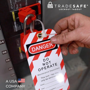 Lockout Tagout Tags - 25 Danger Do Not Operate Tags with 25 Zip Ties